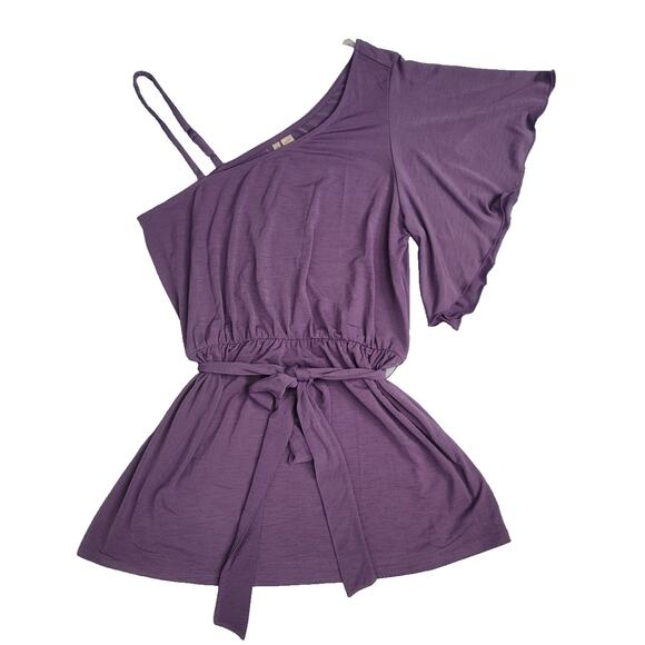 NWT Y2k 6 Degrees One Off The Shoulder Slouchy Top Size M Whimsygoth Fairy Boho - Picture 1 of 6